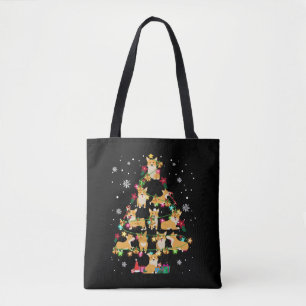 Tote Bag Jote Corgi Arbre de Noël Cool Noël Corgi Lov