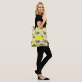 Tote Bag Jote Sloth Jaune Motif Funny Lazy Citation Florale (Sur le modèle)