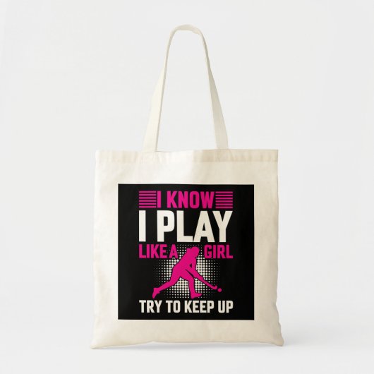 Tote Bag Jouer au hockey comme une fille (Devant)