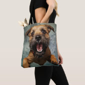 Tote Bag Jouer Chien nager Design sous-marin (De près)