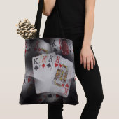 Tote Bag Jouer Des Cartes Quad Kings Dans Un Motif, (De près)