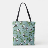 Tote Bag Jouer Panda dans le Motif du Jardin Vert (Dos)
