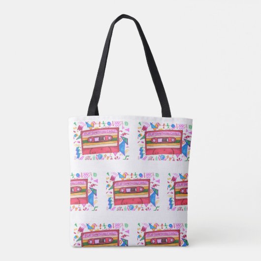 Tote Bag Jouer quelque chose de Cool Musique Mixtape Art Mo (Dos)
