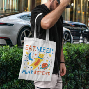 Tote Bag Jouer un chat espace