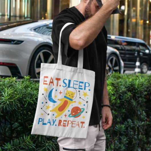 Tote Bag Jouer un chat espace
