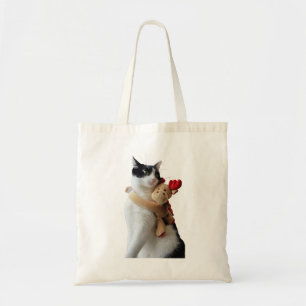 Tote Bag Jouet de Noël blanc et noir