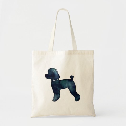 Tote Bag Jouet Poodle Noir Aquarelle Silhouette (Devant)