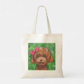 Tote Bag Jouet rouge mignon Poodle adorable Doodé doré Chio (Dos)