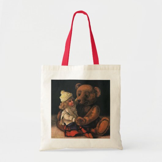 Tote Bag Jouets de Noël, poupée et ours en peluche (Devant)
