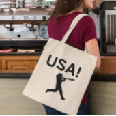 Tote Bag joueur de baseball américain utilisant dot comme b