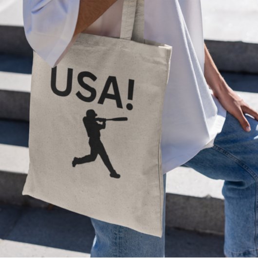Tote Bag joueur de baseball américain utilisant dot comme b