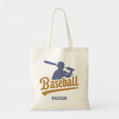 Tote Bag Joueur de baseball personnalisé et couleur (Devant)