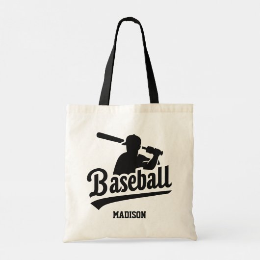Tote Bag Joueur de baseball personnalisé et couleur (Dos)