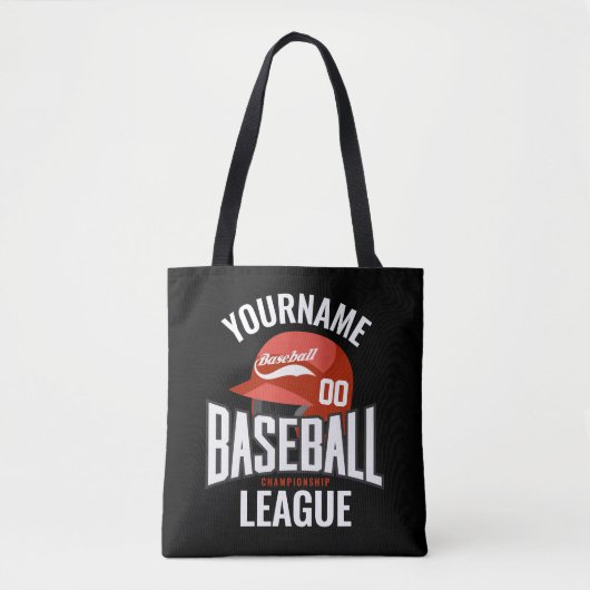 Tote Bag Joueur de baseball personnalisé NOM Équipe Champ C (Devant)