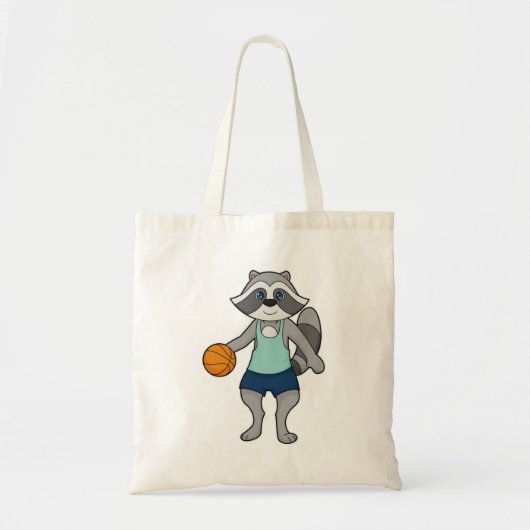 Tote Bag Joueur de basket-ball Racoon (Devant)