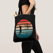 Tote Bag Joueur de basket-ball slunk coucher de soleil rétr (De près)