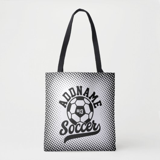 Tote Bag Joueur de football AJOUTER LE NOM Équipe de footba (Devant)