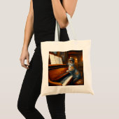 Tote Bag Joueur de piano de chat (Devant (produit))