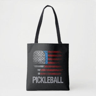 Tote Bag Joueur de Pickleball Amateur de Paddleball Drapeau