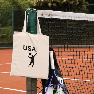 Tote Bag Joueur de tennis américain utilisant dot comme bal