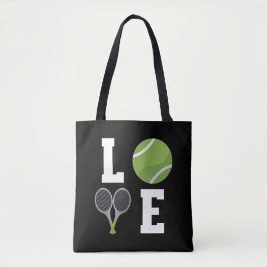 Tote Bag Joueur de tennis Ball and Rackets (Devant)