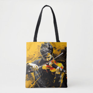 Tote Bag Joueur de violon Peinture Art Décor Abstrait