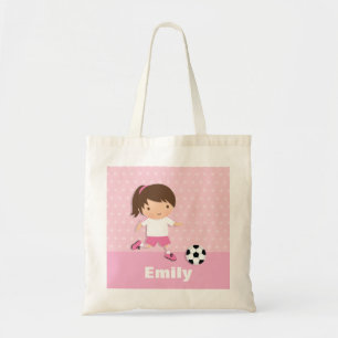 Tote Bag Joueuse de football adorable fille rose personnali