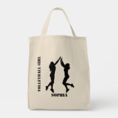 Tote Bag Joueuse de volleyball fille, équipe fille Annivers (Dos)