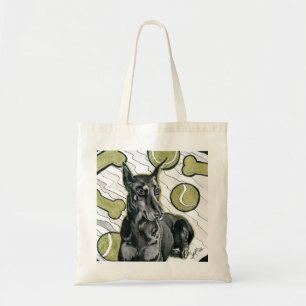 Tote Bag Jour 6 d'Inktober 2018 - jolis rêves de dobermann