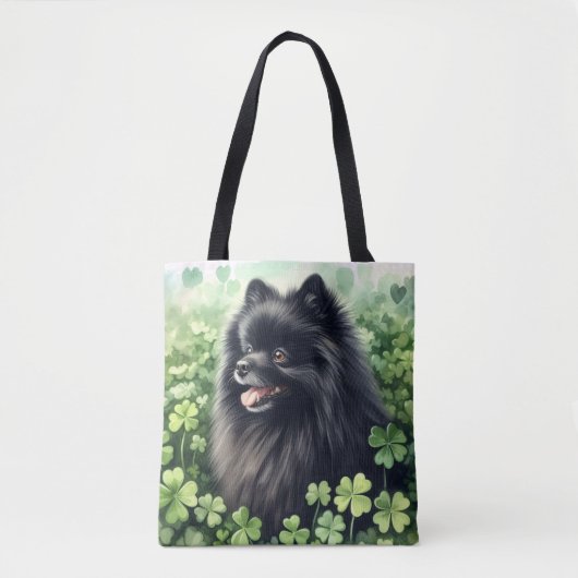Tote Bag Jour de la Saint Patrick noir de Poméranie (Devant)