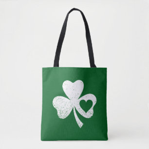 Tote Bag Jour de la Saint-Patrick vert Shamrock du cœur de