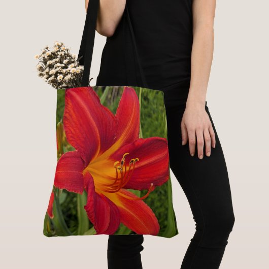 Tote Bag Jour de lys orangé vif Fleur (De près)