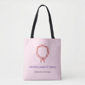 Tote Bag Jour de Noël blanc rose main tiré (Devant)