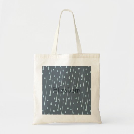 Tote Bag Jour de pluie mignon Personnalisé gris foncé (Devant)