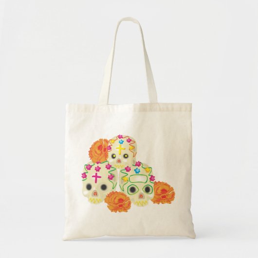 Tote Bag Jour des Crânes de Sucre Morts et Marigolds (Devant)