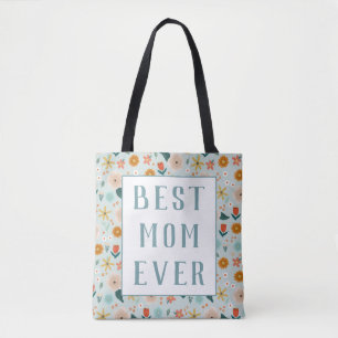 Tote Bag Jour des mères florales de la meilleure maman mode