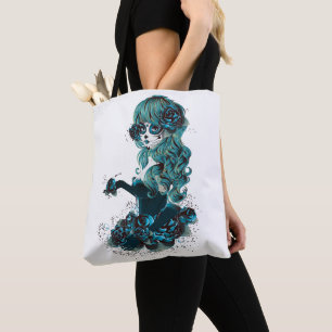 Tote Bag Jour des Morts Belle Fille Dia De Los Muertos