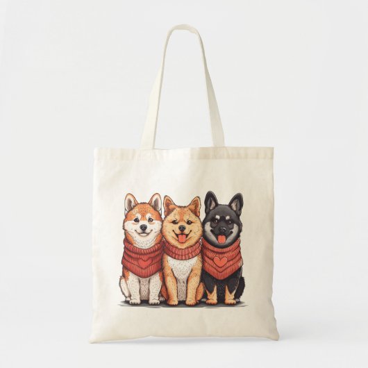 Tote Bag Jour des Valentines Chiens Shiba Inu (Devant)