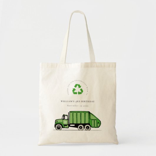 Tote Bag Jour vert mignon Garbage Truck Enfants N'importe q (Devant)
