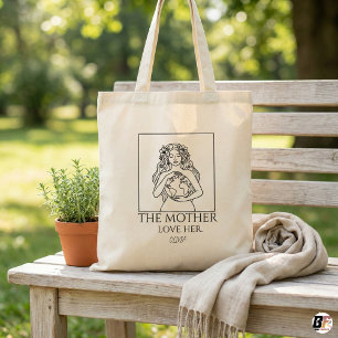 Tote Bag Journée de l'amour pour la Terre Mère Ligne d'art