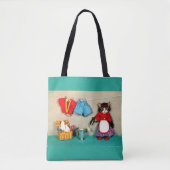 Tote Bag journée de lessive pour tabby kitten (Devant)