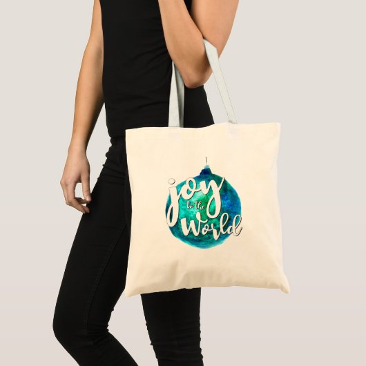 Tote Bag "Joy to the World" Globe, Noël, Custom (Devant (produit))