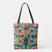 Tote Bag Joyaux Tons Médiéval Fleurs Manuscrits Scrolls (Dos)
