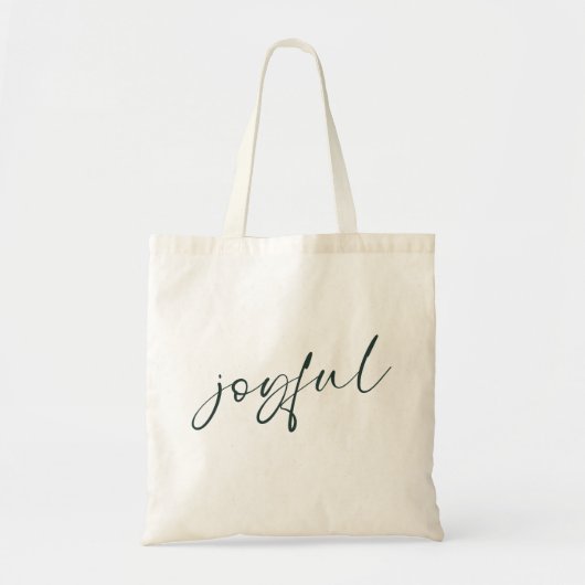 Tote Bag Joyeuse Calligraphie verte Initiales Monogrammes (Devant)