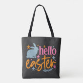 Tote Bag Joyeuse fête de Pâques - Chasseur d'oeufs de Pâque (Dos)