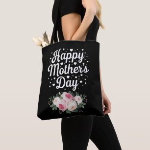 Tote Bag Joyeuse Fête des Mères Fleurs Mignonnes Maman Gran