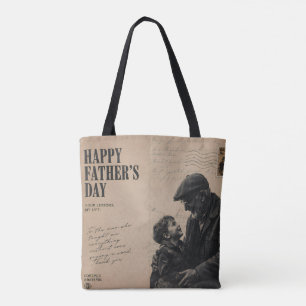 Tote Bag Joyeuse Fête des Pères Lettre Vintage et Grand-Pèr