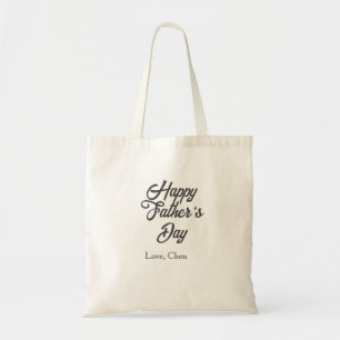 Tote Bag Joyeuse fête des pères nom gris amour meilleur pap