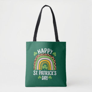Tote Bag Joyeuse Fête Saint Patrick Arc-en-ciel Trèfle