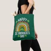 Tote Bag Joyeuse Fête Saint Patrick Arc-en-ciel Trèfle (De près)